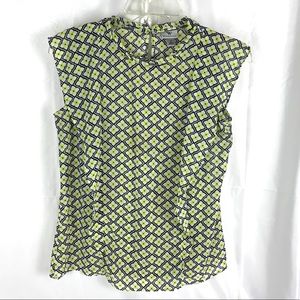 Worthington black, white, green camisole top sz S
